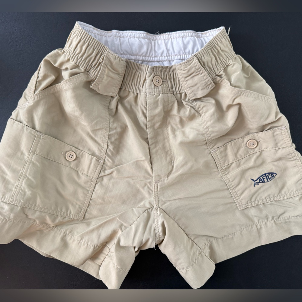 Boys' AFTCO Beige Cargo Shorts with Elastic Waist Quick Dry size 26